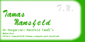 tamas mansfeld business card